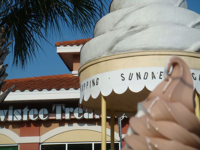 Sad the ice cream is melting. Exciting because...I have an ice cream cone!