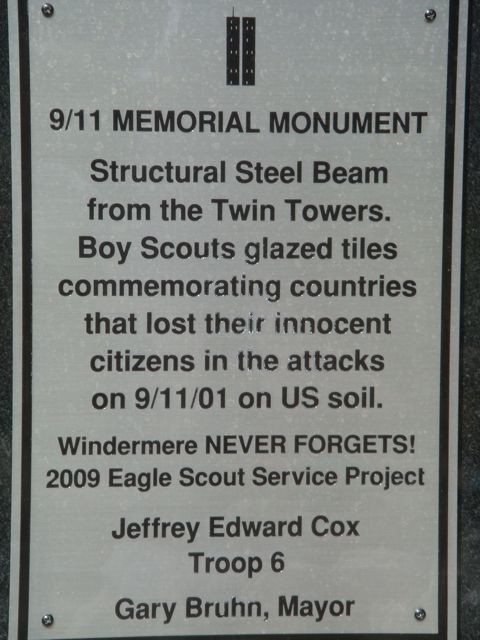 Eagle Scout Project In Remembrance of 9-11, Windermere, Florida
