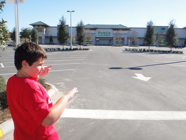 Today's lesson was about the completely empty parking lot. When it opens, it will be "our" Publx.