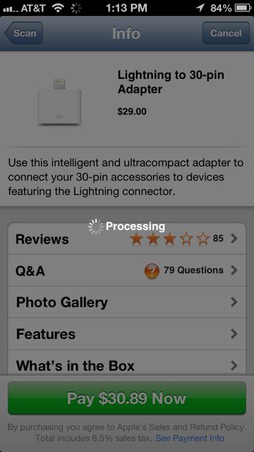 He said, "No problem, do you have the Apple Store App?"... done Apple Store app