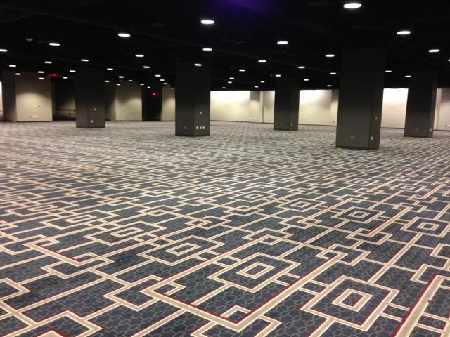 photo of large, empty Hyatt Regency ballroom