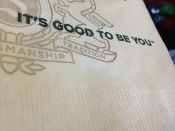 Delta flight napkin message