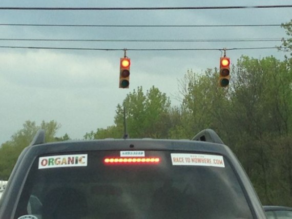 Rce to Nowhere bumper sticker
