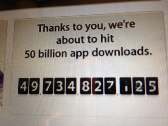 Apple display nearing 50-billiion apps downloaded