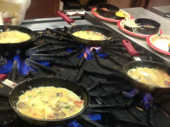 Breakfast grill at a busy Disney Restaurant