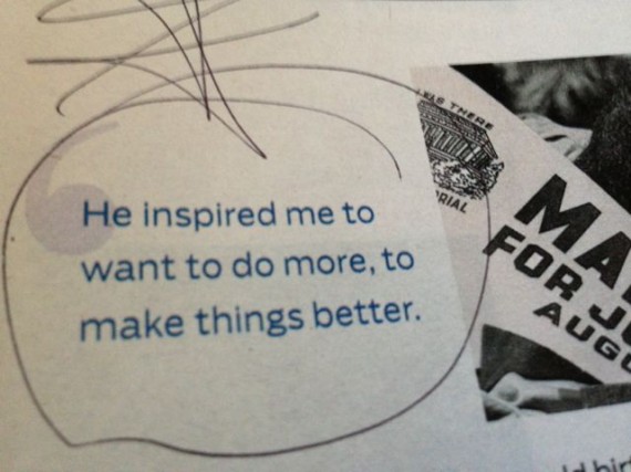 Inspiration quote about how Martin Luther King inspired a little girl