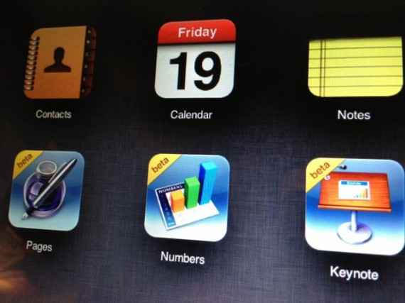 Screen shot of iWork Beta