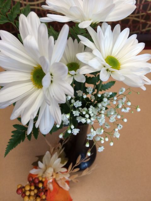 Daisies as center piece