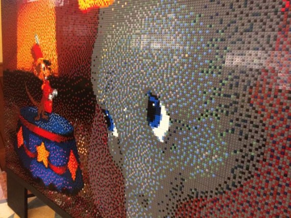 Dumbo scene created with Lego pieces