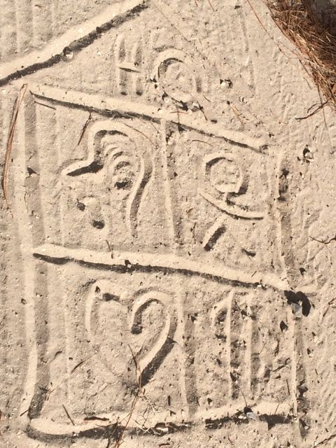 Mid Life Celebration logo drawn in the sand