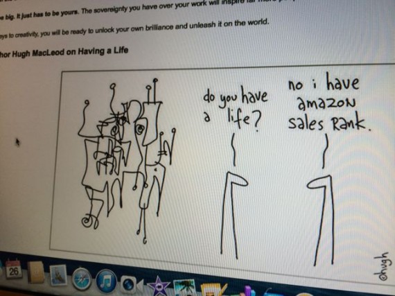 Hugh McLeod cartoon about Amazon Sale Rank