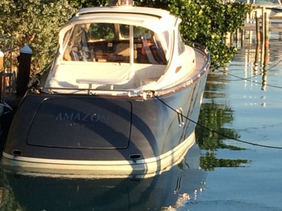 Boat called Amazon in Miami Boat residential boat dock