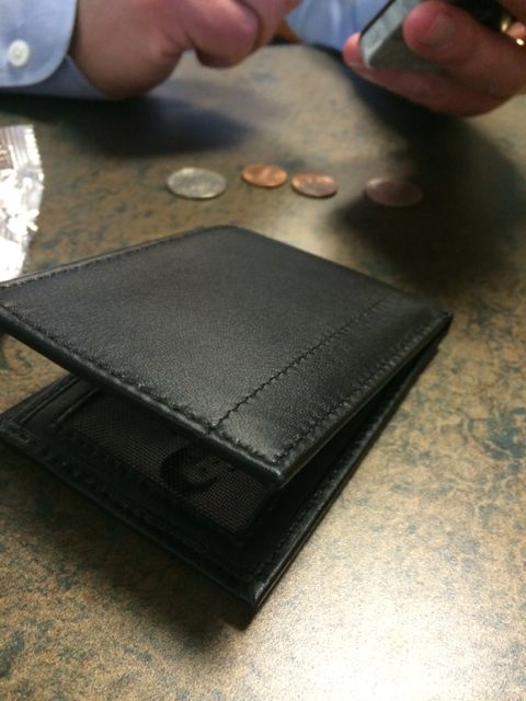 Wallet on table