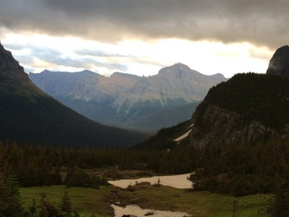 Glacier national Pard view looking east from Logan Pass