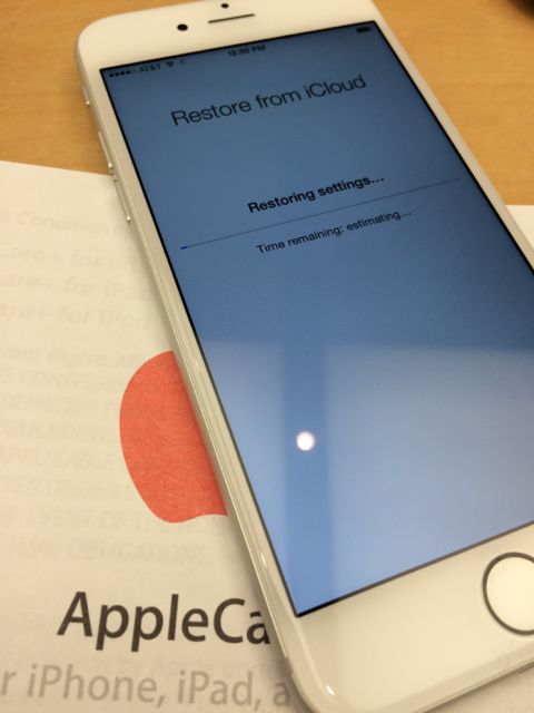 Restoring iPhone 6 from iCloud