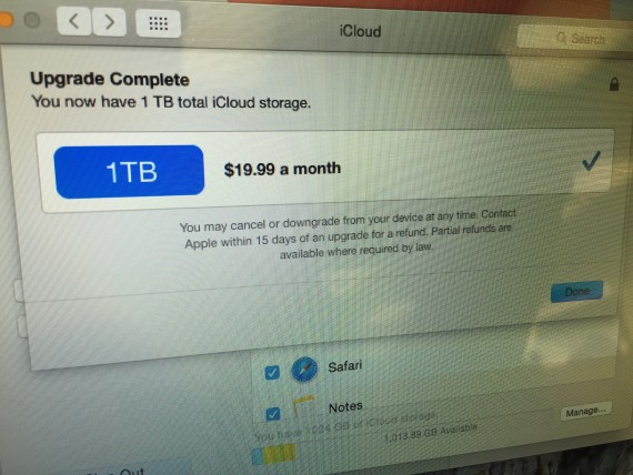 Apple iCloud storage purchase plans