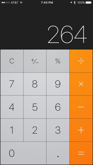 iPhone calculator app