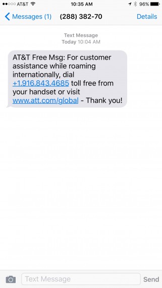 ATT Text message screen shot