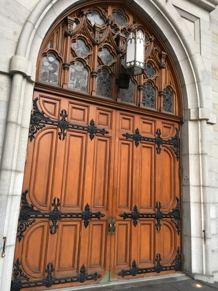 Montreal's Notre Dame Cathedral entrance door