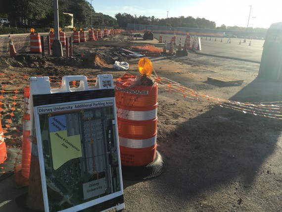 Disney University parking lot construction 