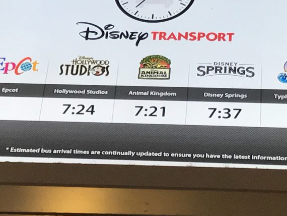 Disney Bus Stop wait time board