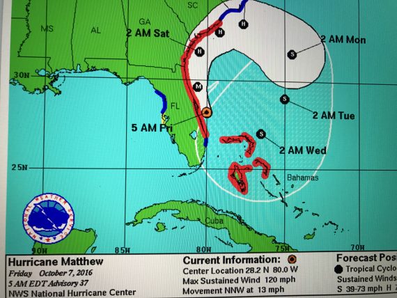 Hurricane Matthew map