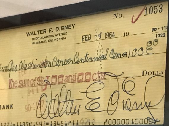 Walt Disney signed check