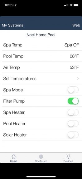 pool temperature app