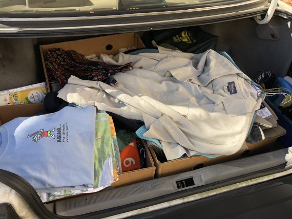 Trunk full of Goodwill donations