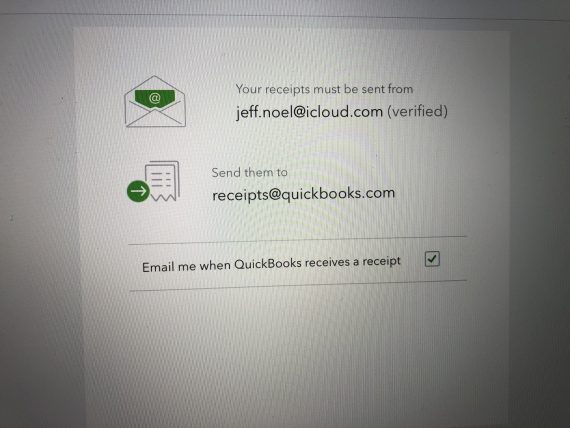 QuickBooks mail in receipts