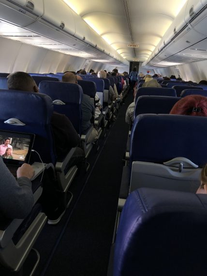 rear seat on southwest plane