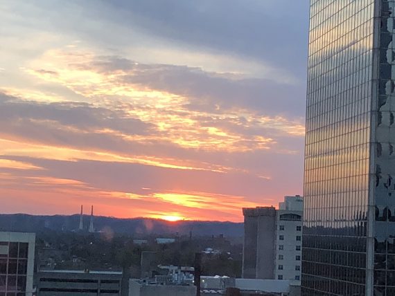 sunset from hotel room