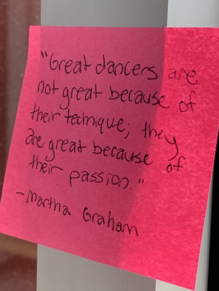 College dance studio hallway inspiration