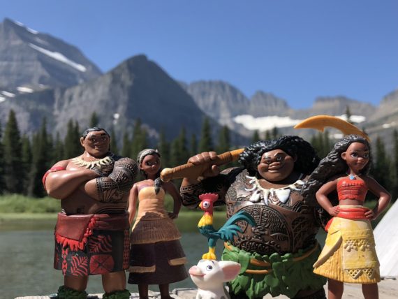 Disney  characters in the mountains
