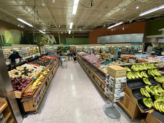 stocked produce shelves