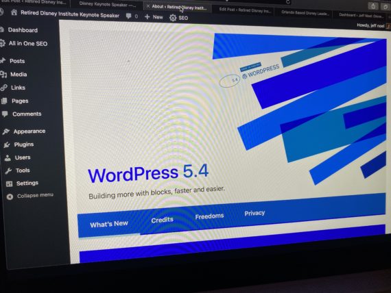 WordPress admin dashboard screen shot for 5.4