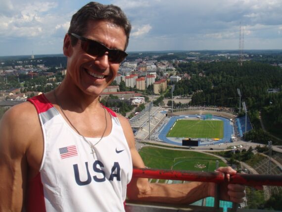 Man in USA tank top