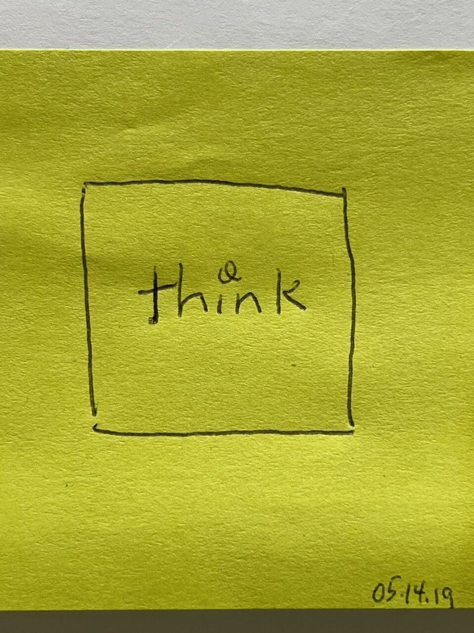 Post it note diagram of thinking inside the box