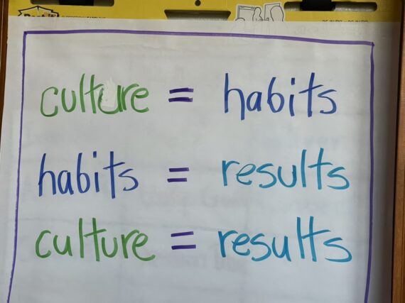 Flip chart notes about culture