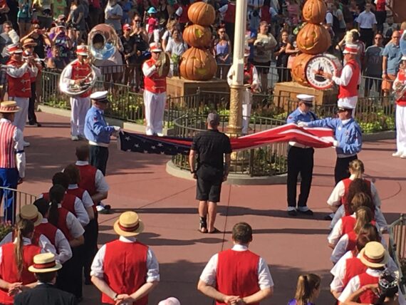 Magic Kingdom Flag lowering ceremony