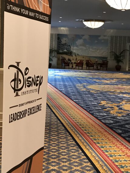 Disney Institute class hallway banner