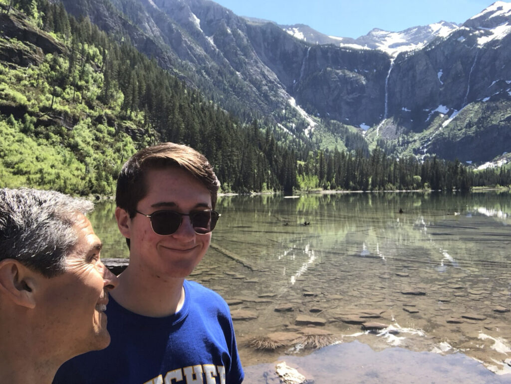 father and son at Mountain Lake