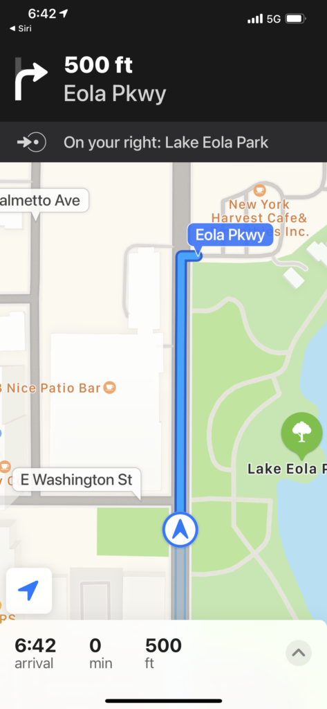 Orlando street map Lake Eola