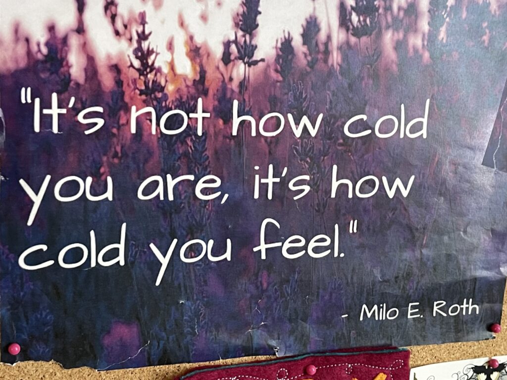 Quote about being cold