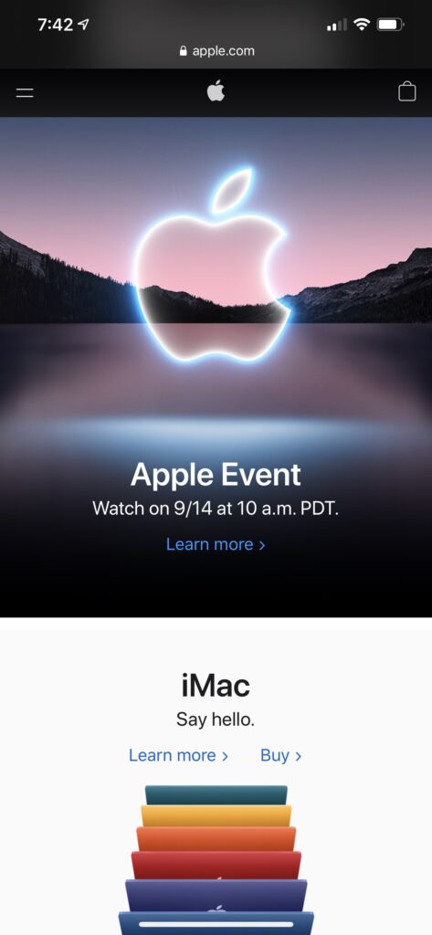 Apple event ad