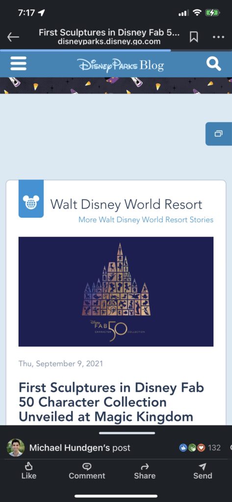 Walt Disney World 50th sculptures announcement