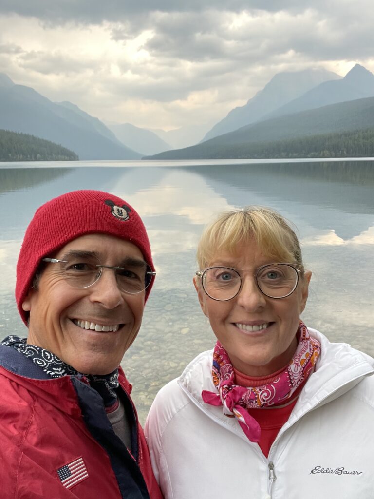 Disney speaker jeff noel and wife at mountain lake