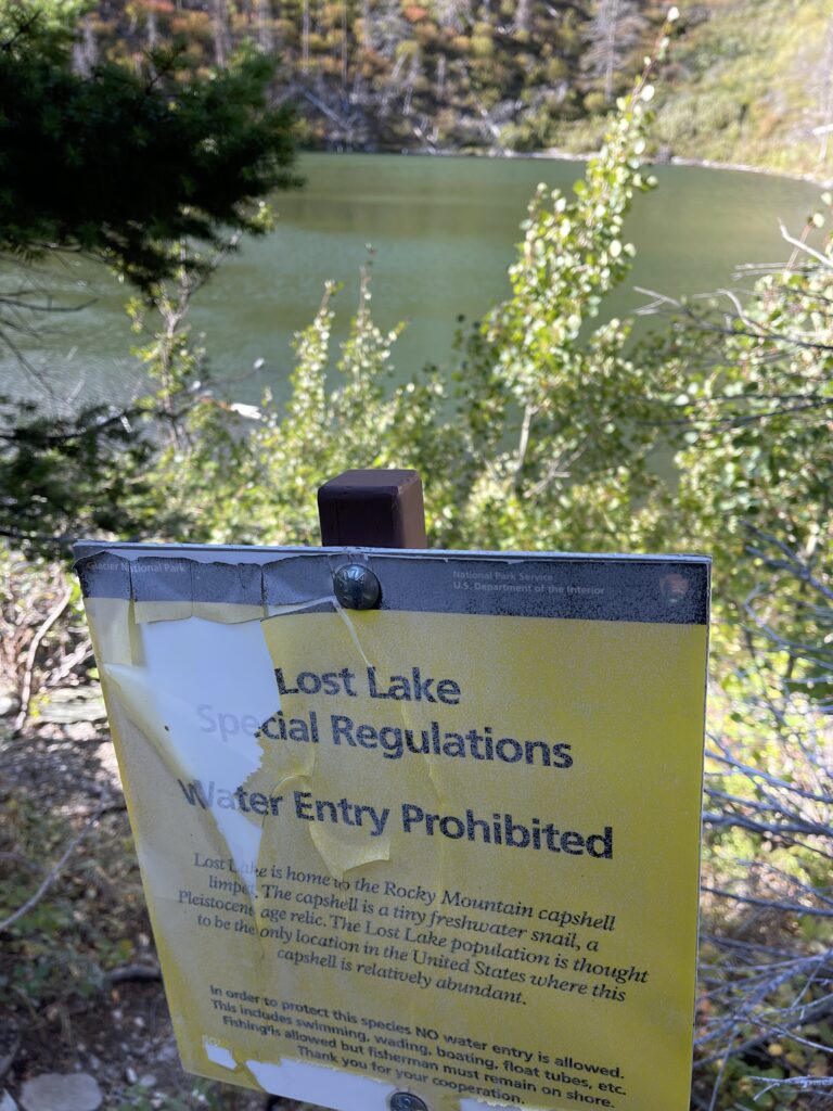 Lake regulations sign