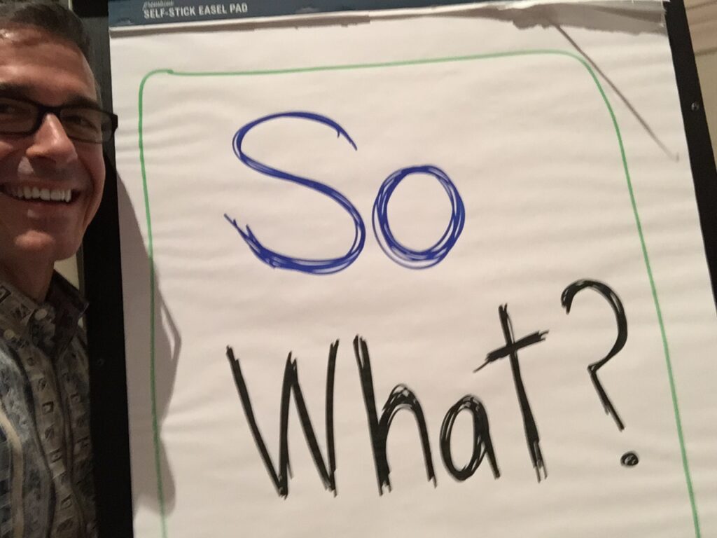 Disney speaker Jeff Noel with his trademark business question