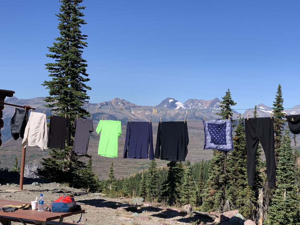 laundry line at high mountain chalet